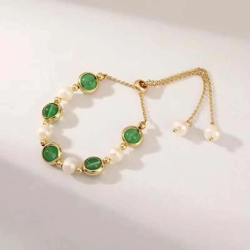 Hot Selling New Plant Clover Adjustable Bracelet for Women Gold Plated Single Sided Five Leaf Flower Charm Bracelet Jewelry Gift