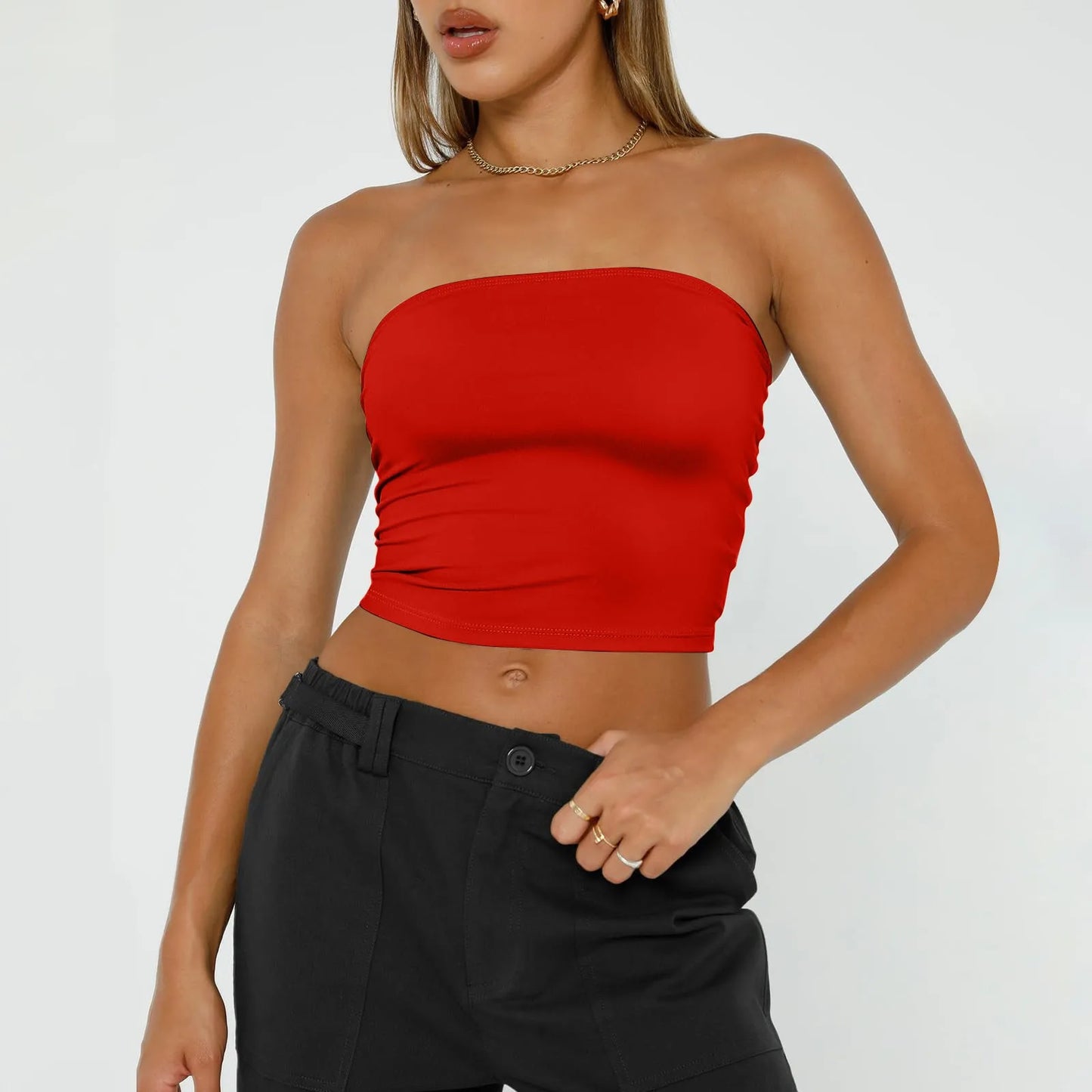 Bandeau Femme Sans Bretelles – Dos Nu, Sans Manches, Style Tendance et Sexy, Mode Streetwear