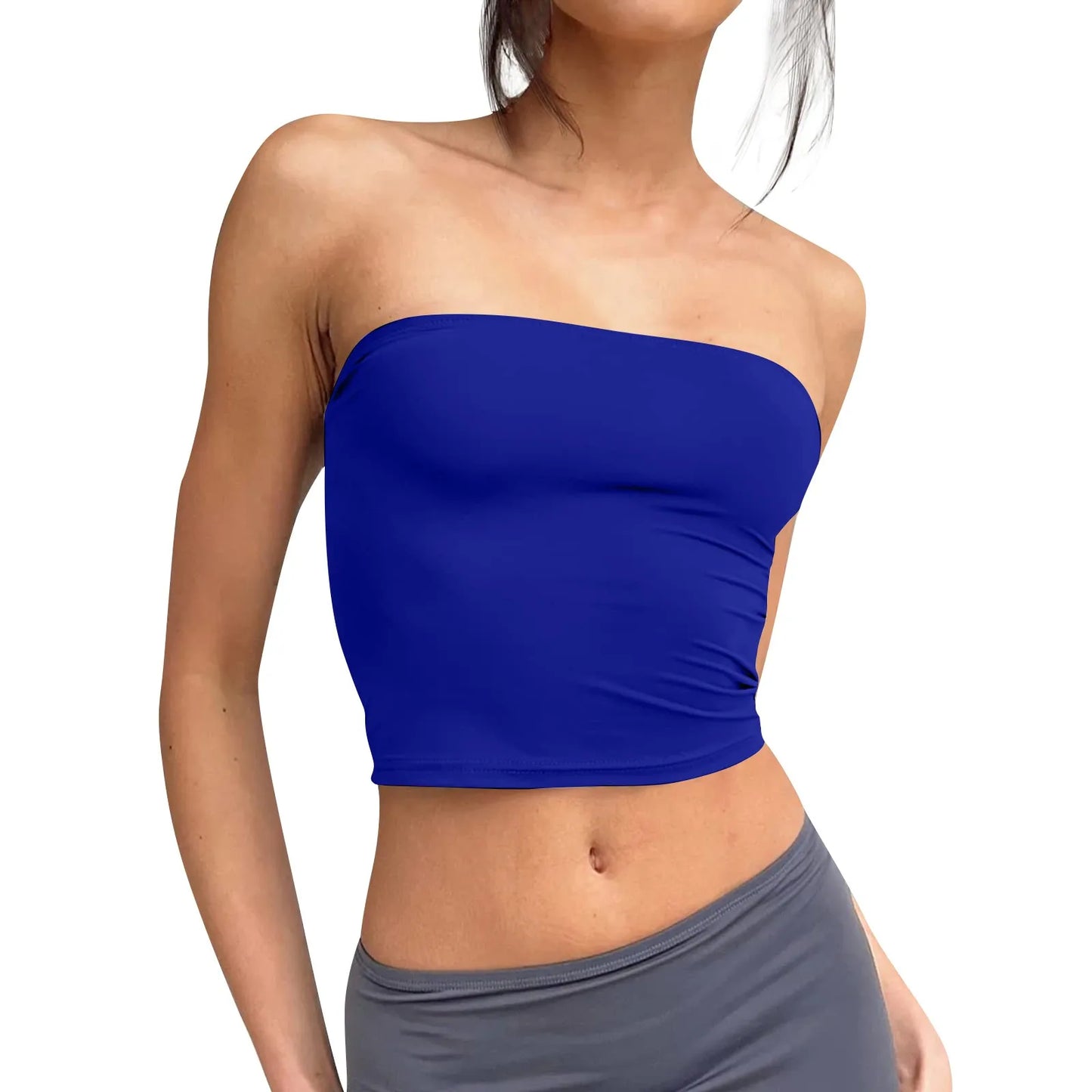 Bandeau Femme Sans Bretelles – Dos Nu, Sans Manches, Style Tendance et Sexy, Mode Streetwear