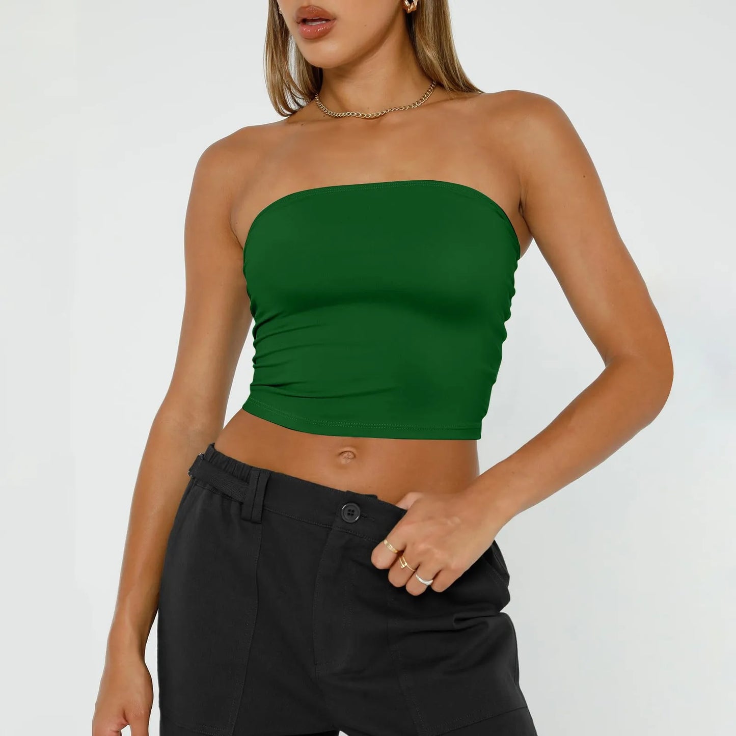 Bandeau Femme Sans Bretelles – Dos Nu, Sans Manches, Style Tendance et Sexy, Mode Streetwear