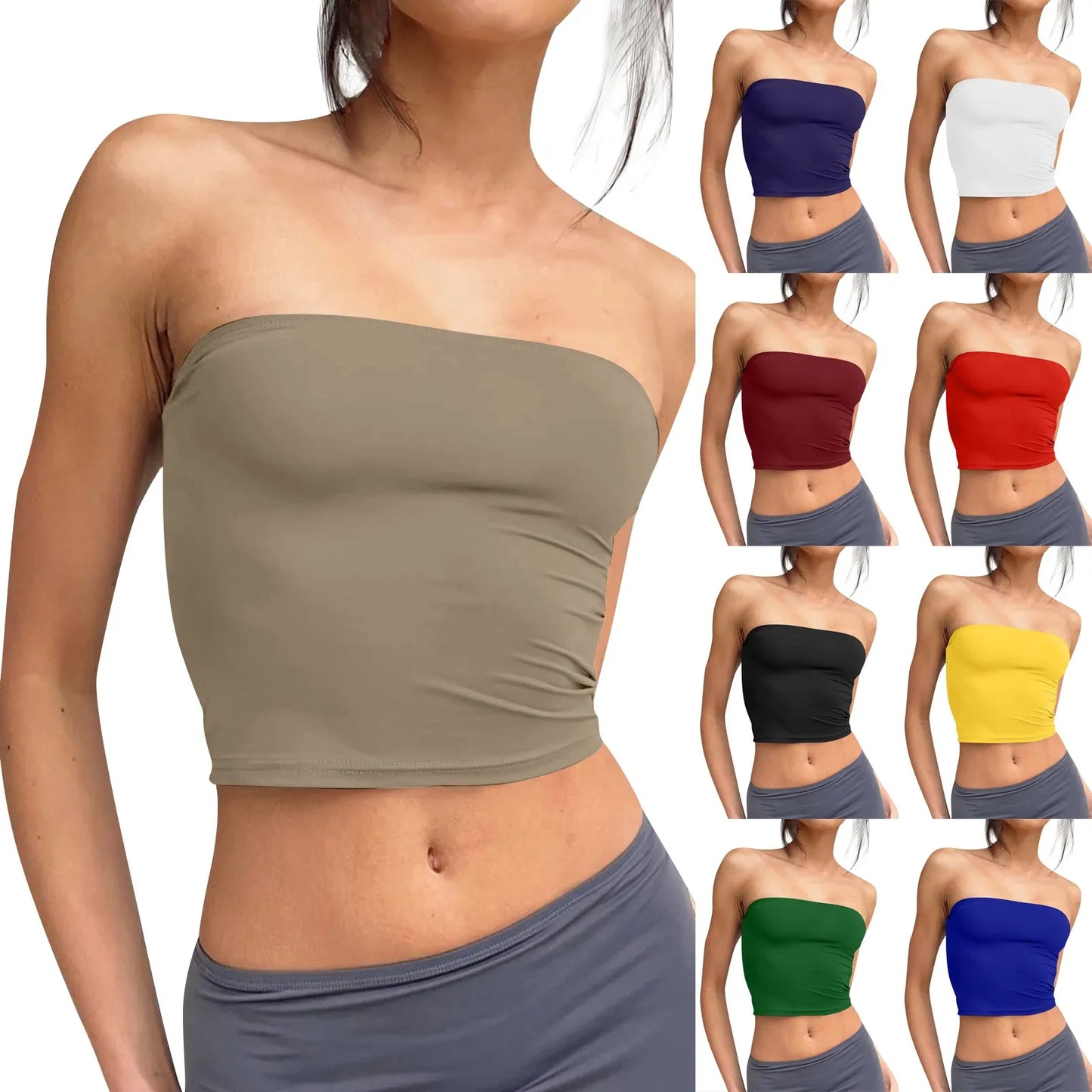 Bandeau Femme Sans Bretelles – Dos Nu, Sans Manches, Style Tendance et Sexy, Mode Streetwear