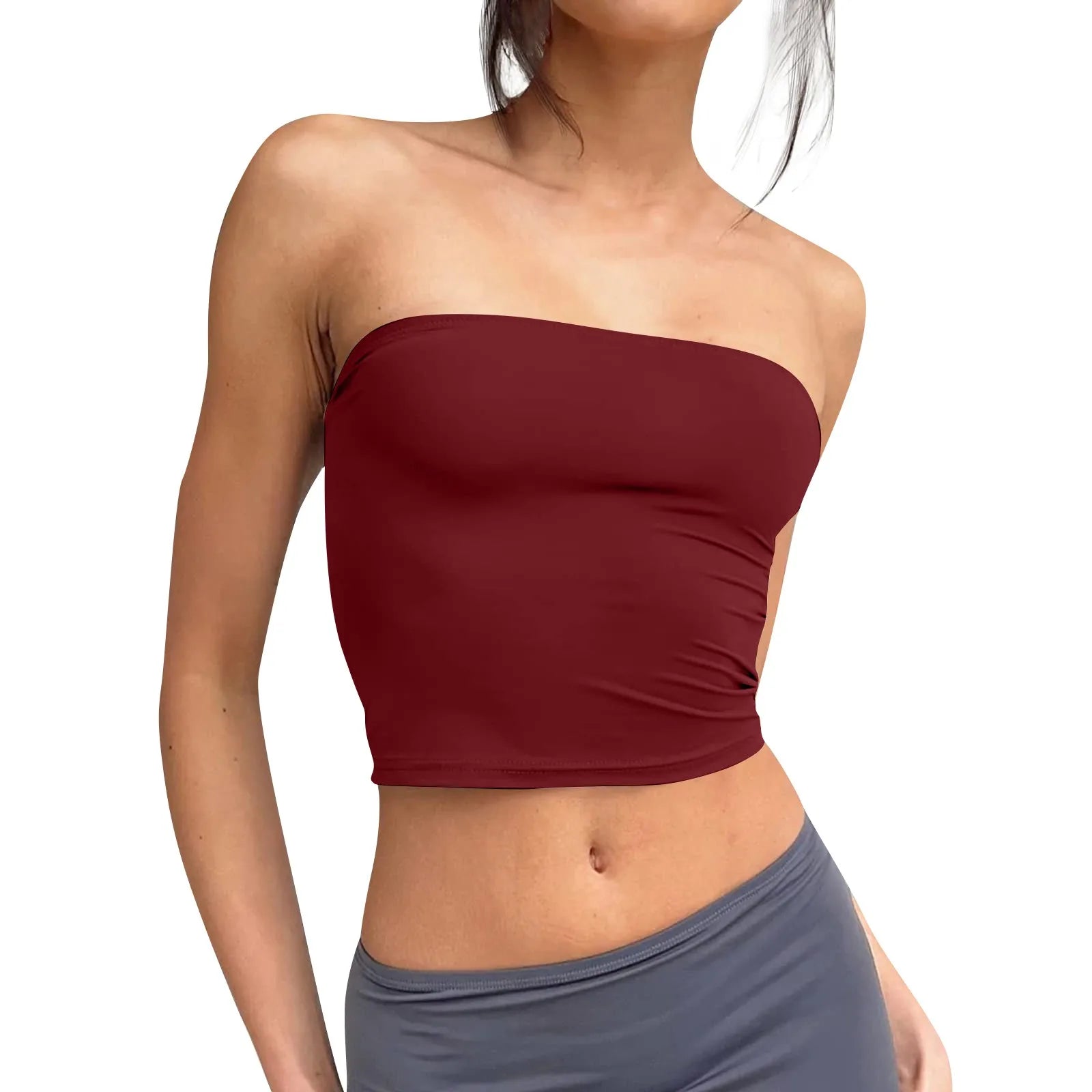 Bandeau Femme Sans Bretelles – Dos Nu, Sans Manches, Style Tendance et Sexy, Mode Streetwear