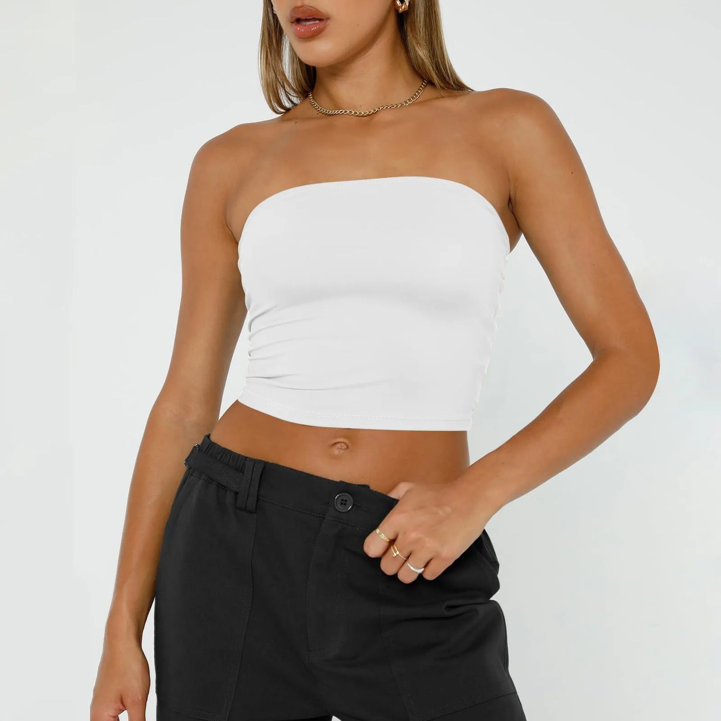 Bandeau Femme Sans Bretelles – Dos Nu, Sans Manches, Style Tendance et Sexy, Mode Streetwear