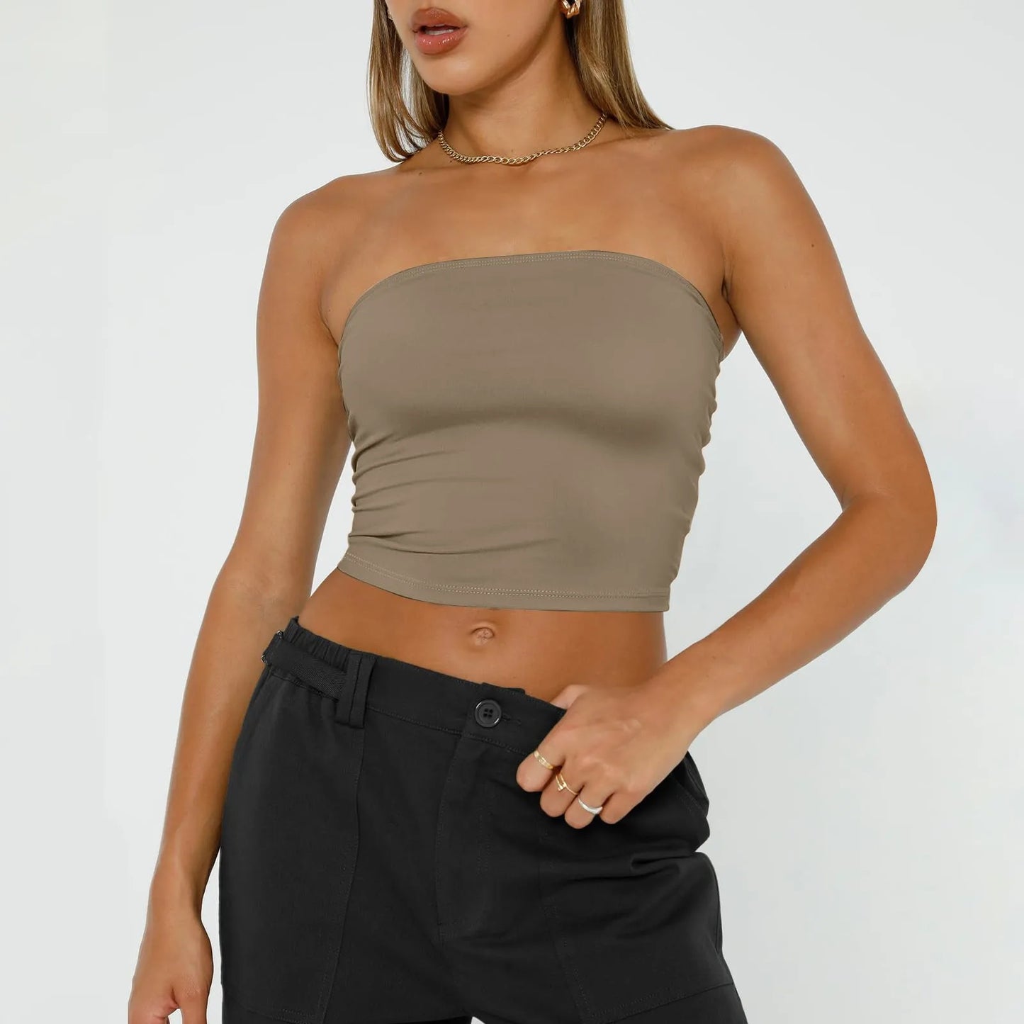 Bandeau Femme Sans Bretelles – Dos Nu, Sans Manches, Style Tendance et Sexy, Mode Streetwear