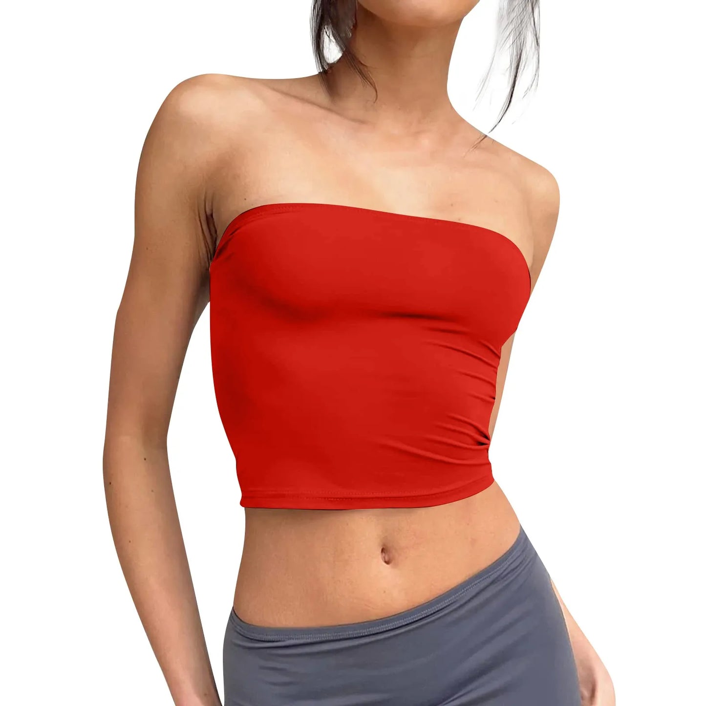 Bandeau Femme Sans Bretelles – Dos Nu, Sans Manches, Style Tendance et Sexy, Mode Streetwear