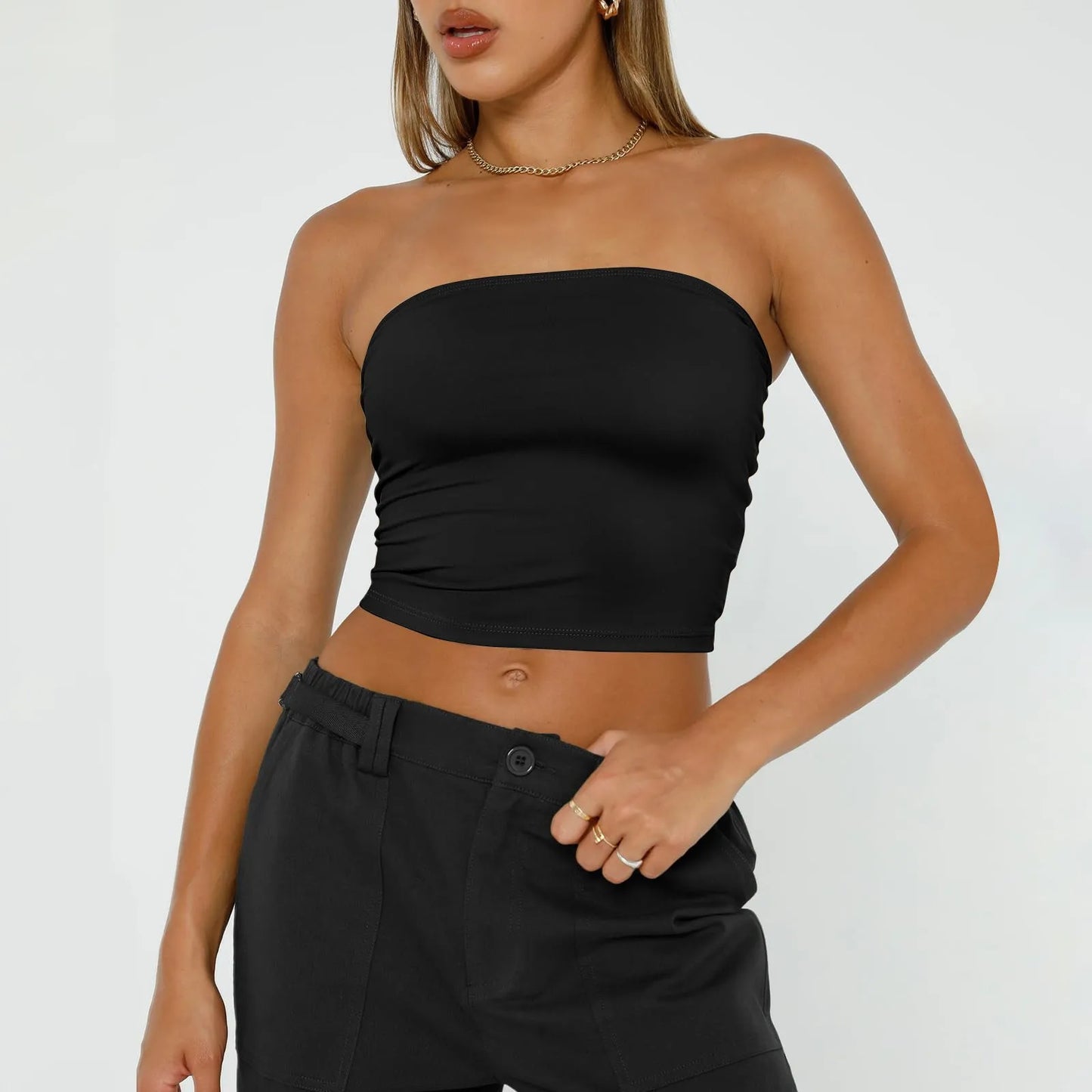 Bandeau Femme Sans Bretelles – Dos Nu, Sans Manches, Style Tendance et Sexy, Mode Streetwear